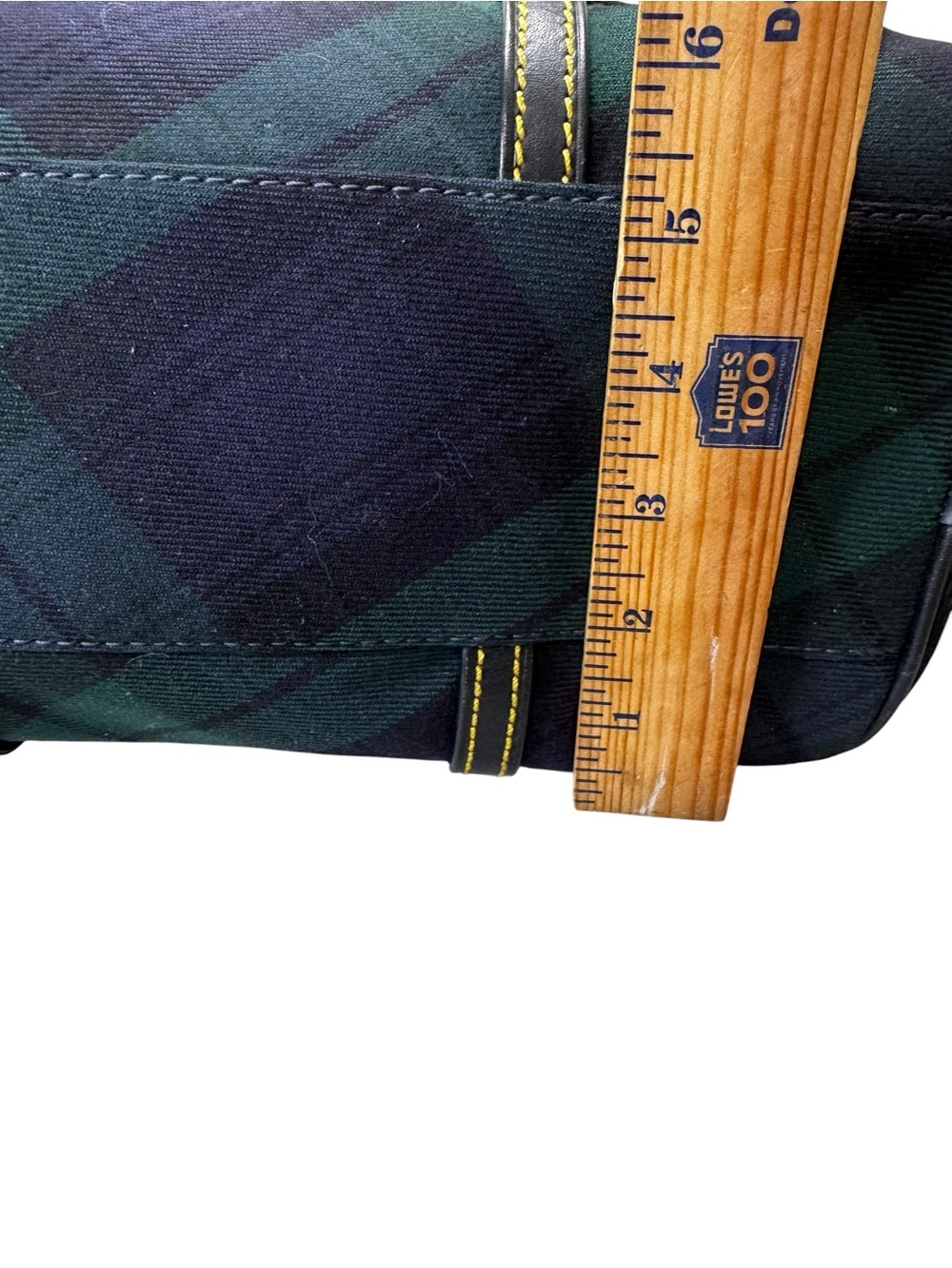 Dooney & Bourke Black Watch Plaid Canvas Satchel Crossbody Bag Blue Green - Picture 9 of 11